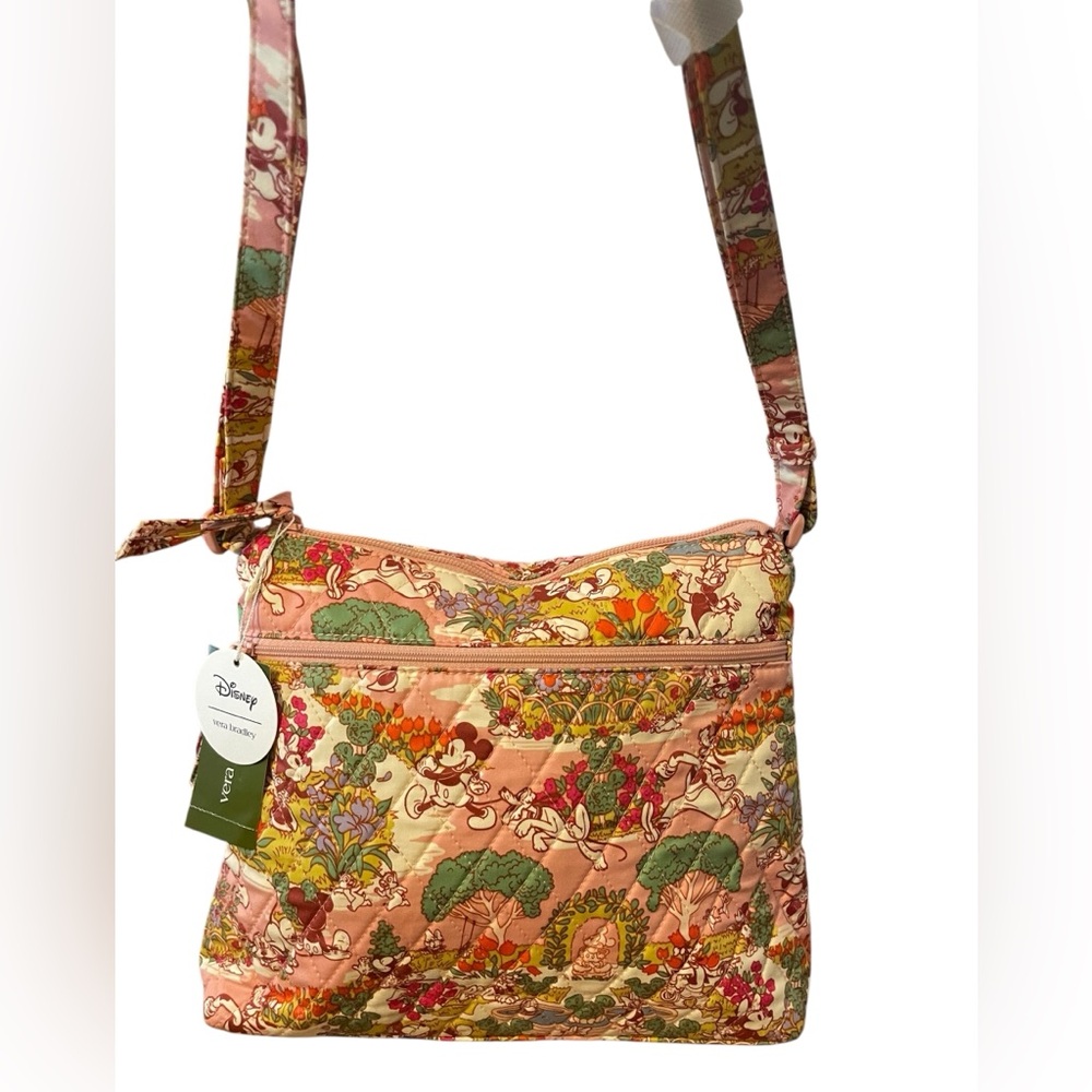 New Vera Bradley x Disney Original Zip Hipster Mickey's Promenade Cotton NWT